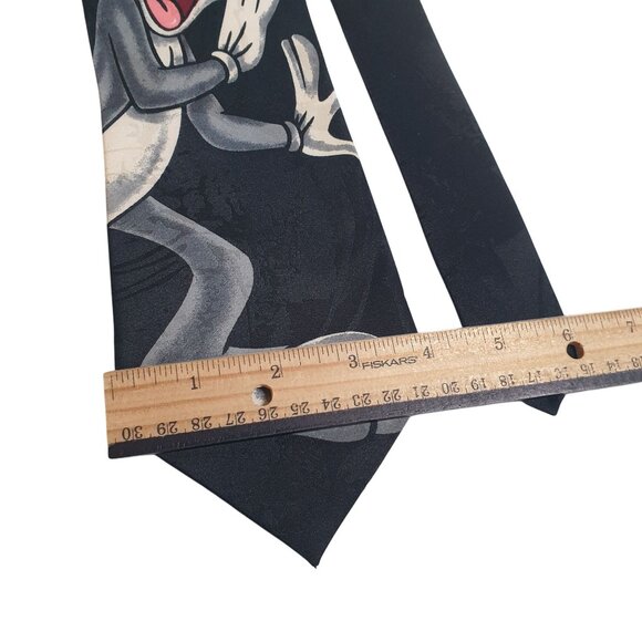 Looney Tunes Mania Bugs Bunny Black Polyester Necktie Novelty Cartoon Gift - Picture 3 of 6